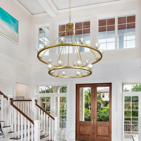 Modern Carriage Wheel Crystal Chandelier