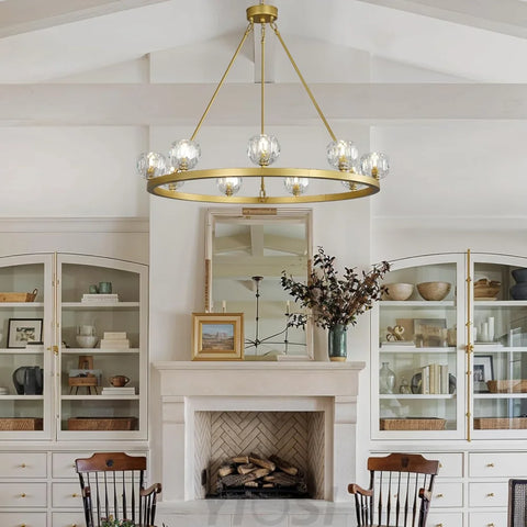 Modern Carriage Wheel Crystal Chandelier