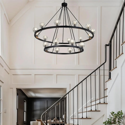 Modern Carriage Wheel Crystal Chandelier