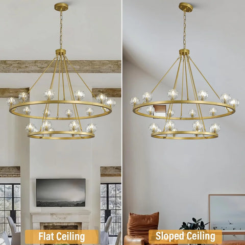 Modern Carriage Wheel Crystal Chandelier