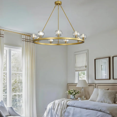 Modern Carriage Wheel Crystal Chandelier