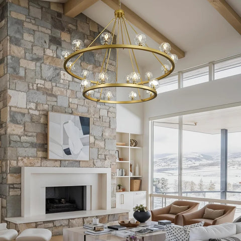 Modern Carriage Wheel Crystal Chandelier