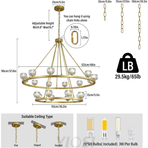 Modern Carriage Wheel Crystal Chandelier