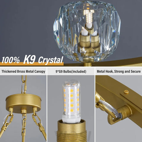 Modern Carriage Wheel Crystal Chandelier
