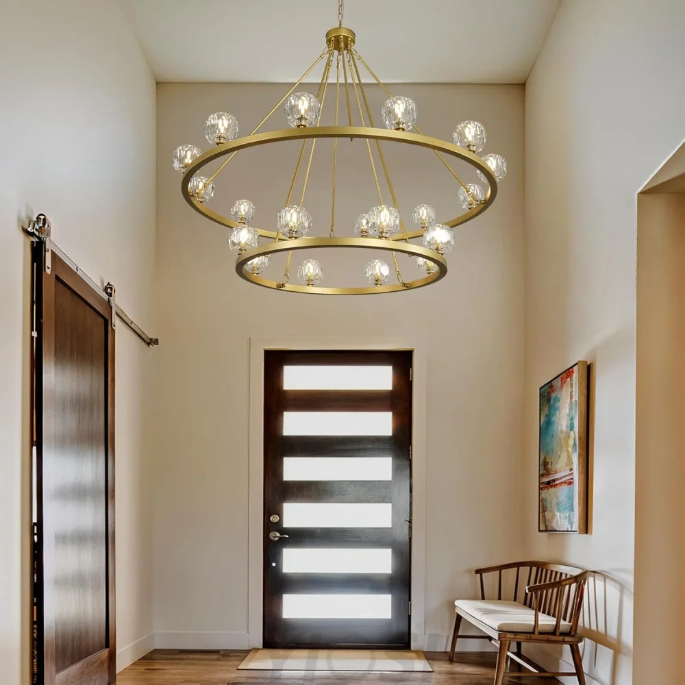 Modern Carriage Wheel Crystal Chandelier