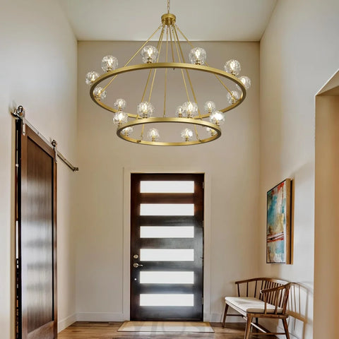 Modern Carriage Wheel Crystal Chandelier