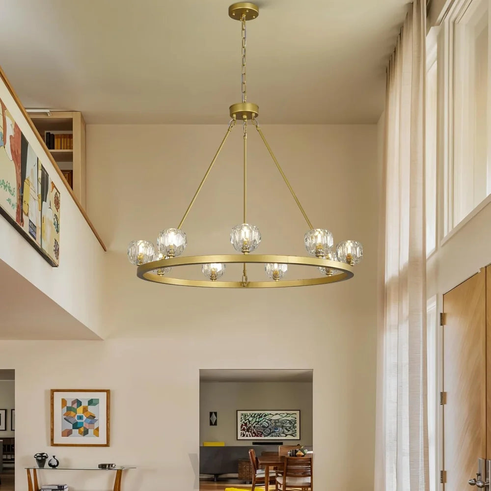 Modern Carriage Wheel Crystal Chandelier