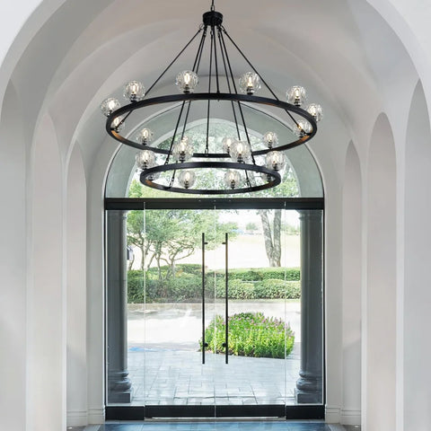 Modern Carriage Wheel Crystal Chandelier