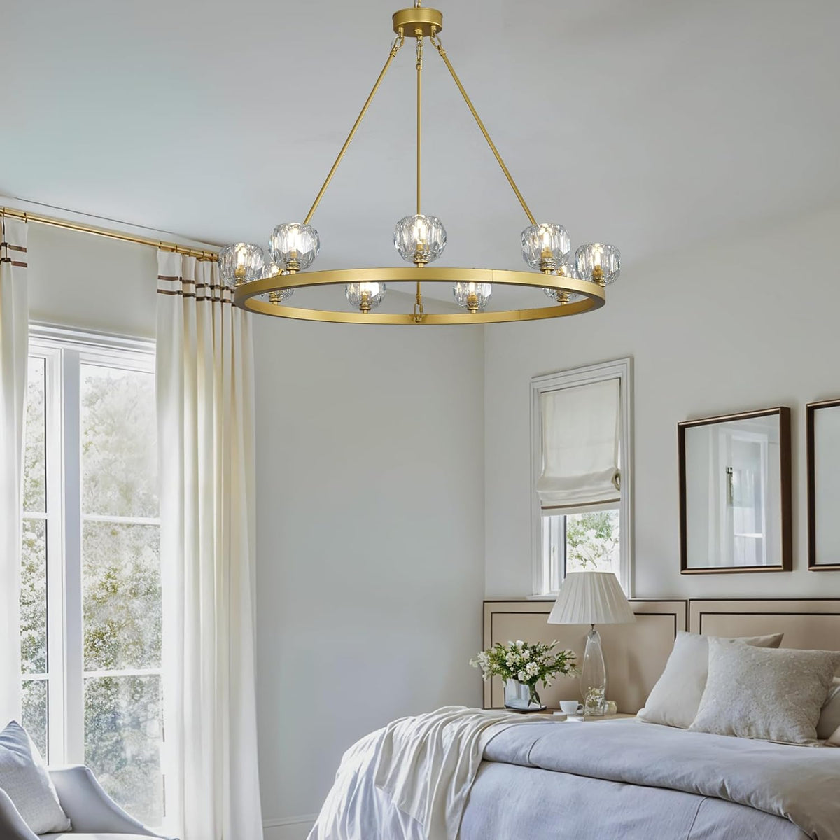 Modern Carriage Wheel Crystal Chandelier