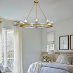 Modern Carriage Wheel Crystal Chandelier