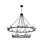 Modern Carriage Wheel Crystal Chandelier Black / Round D48’’ 2 Tier