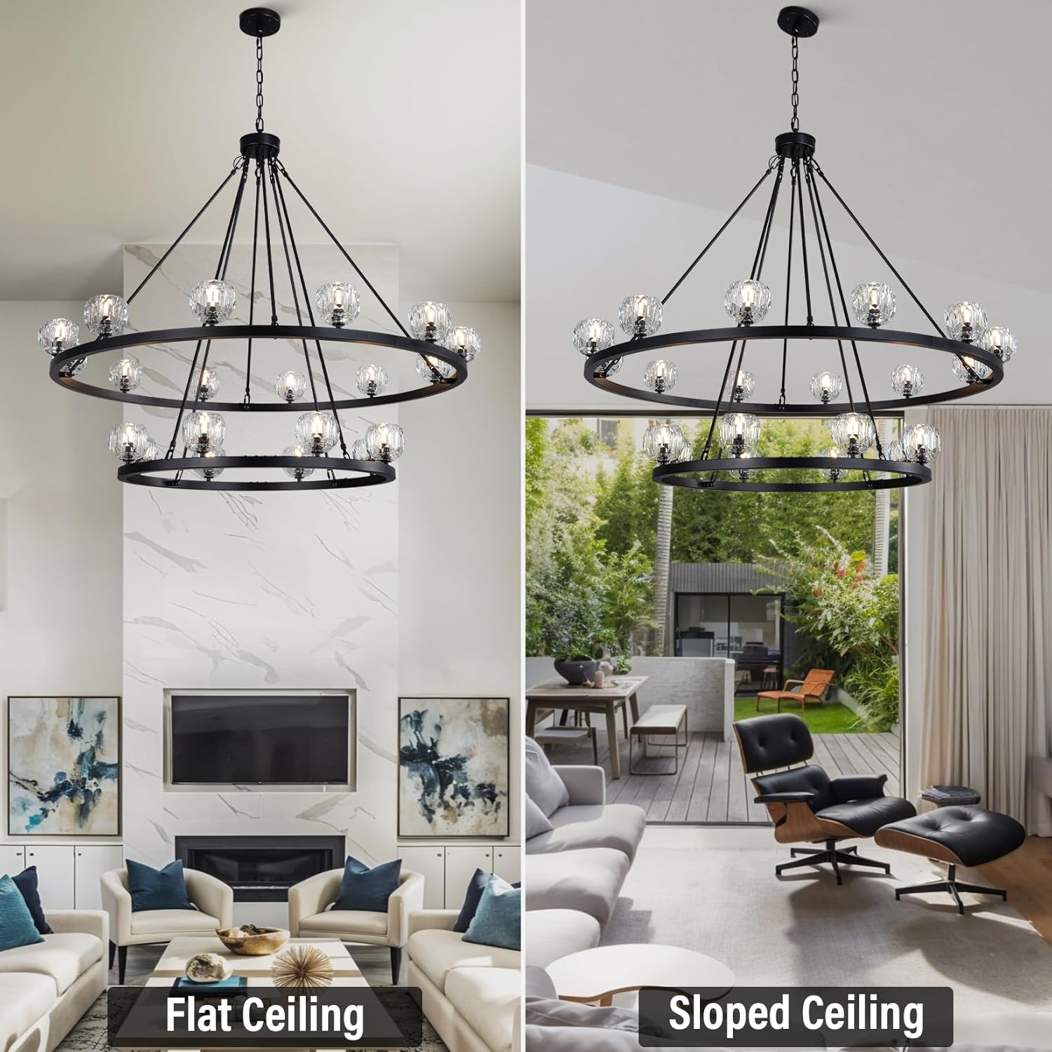 Modern Carriage Wheel Crystal Chandelier