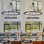 Modern Carriage Wheel Crystal Chandelier
