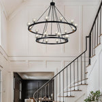 Modern Carriage Wheel Crystal Chandelier