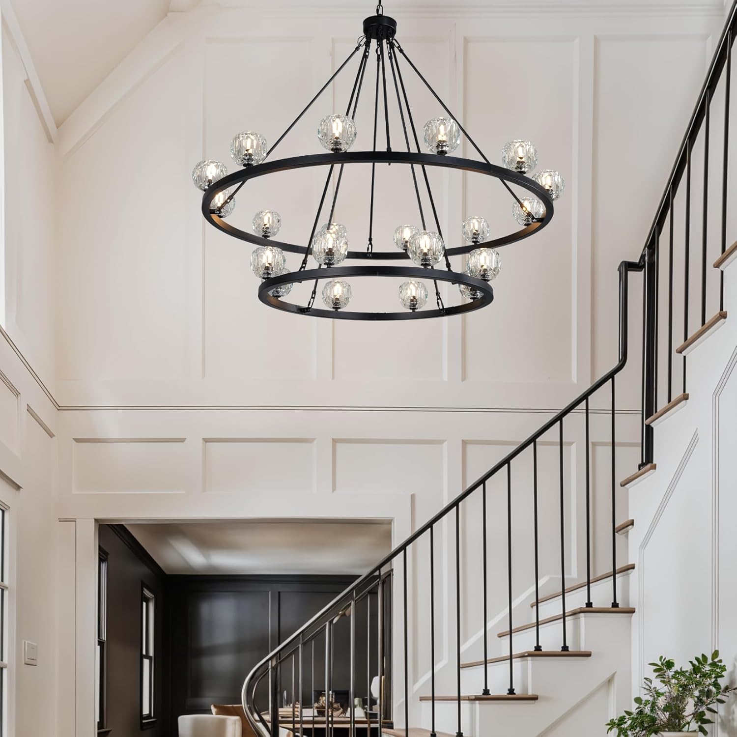 Modern Carriage Wheel Crystal Chandelier