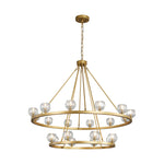 Modern Carriage Wheel Crystal Chandelier Gold / Round D48’’ 2 Tier