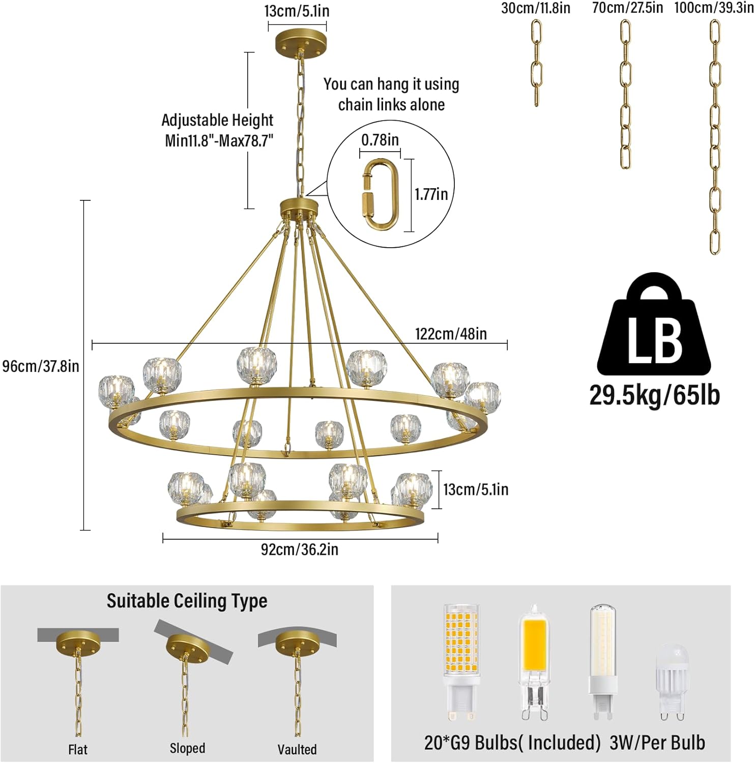 Modern Carriage Wheel Crystal Chandelier