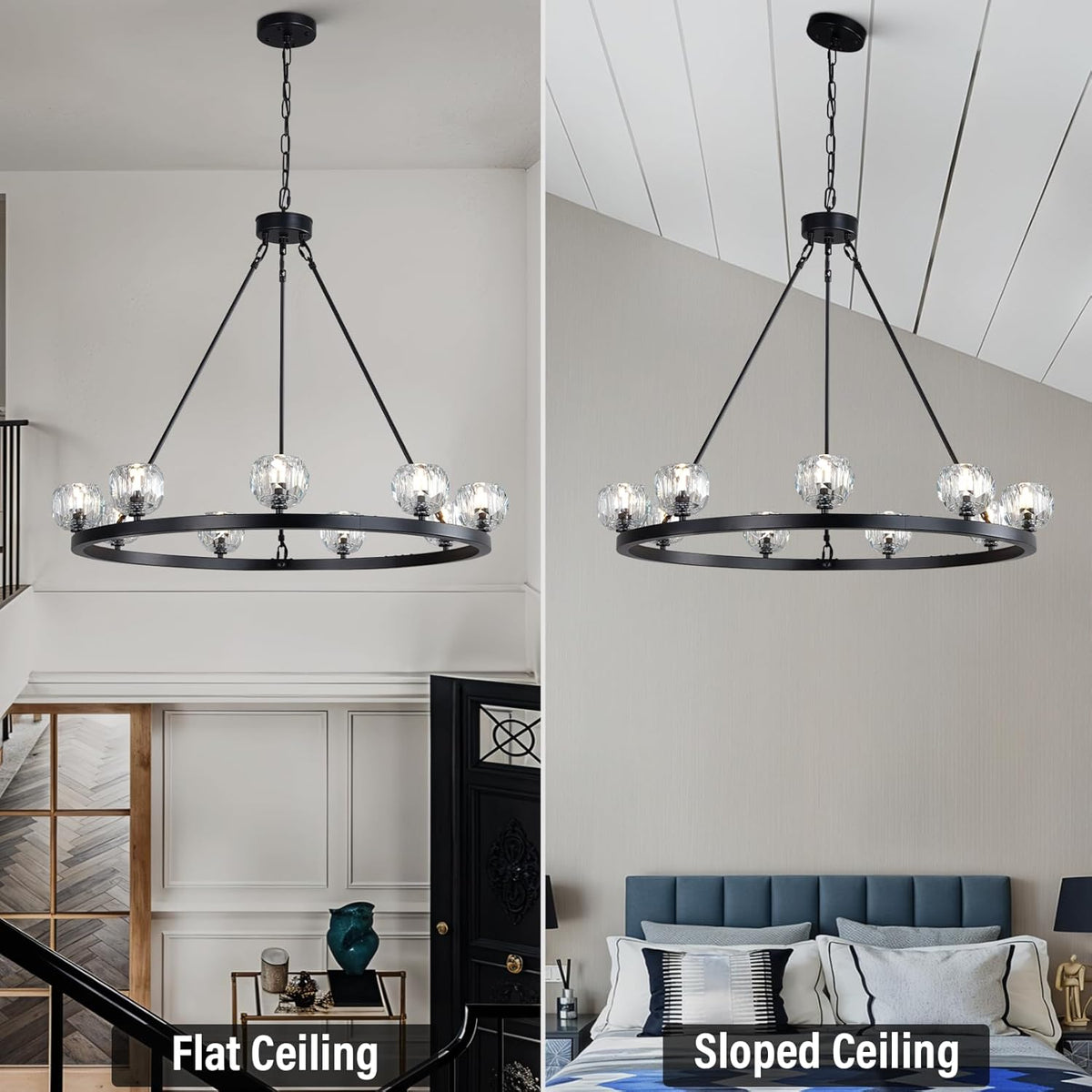 Modern Carriage Wheel Crystal Chandelier