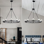 Modern Carriage Wheel Crystal Chandelier
