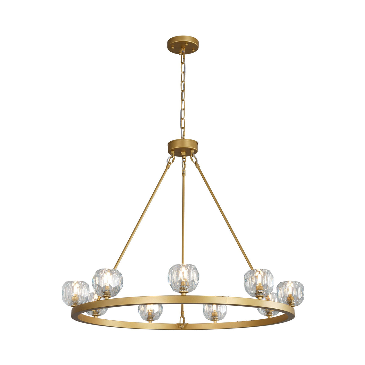 Modern Carriage Wheel Crystal Chandelier Gold / Round D36’’
