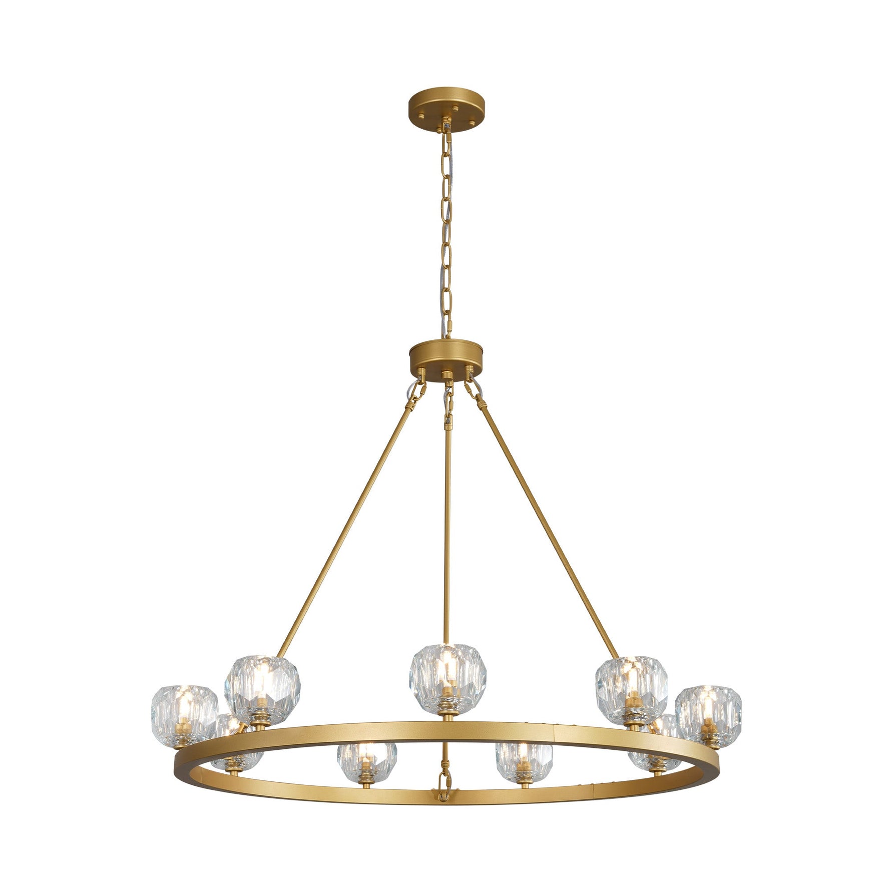Modern Carriage Wheel Crystal Chandelier Gold / Round D36’’