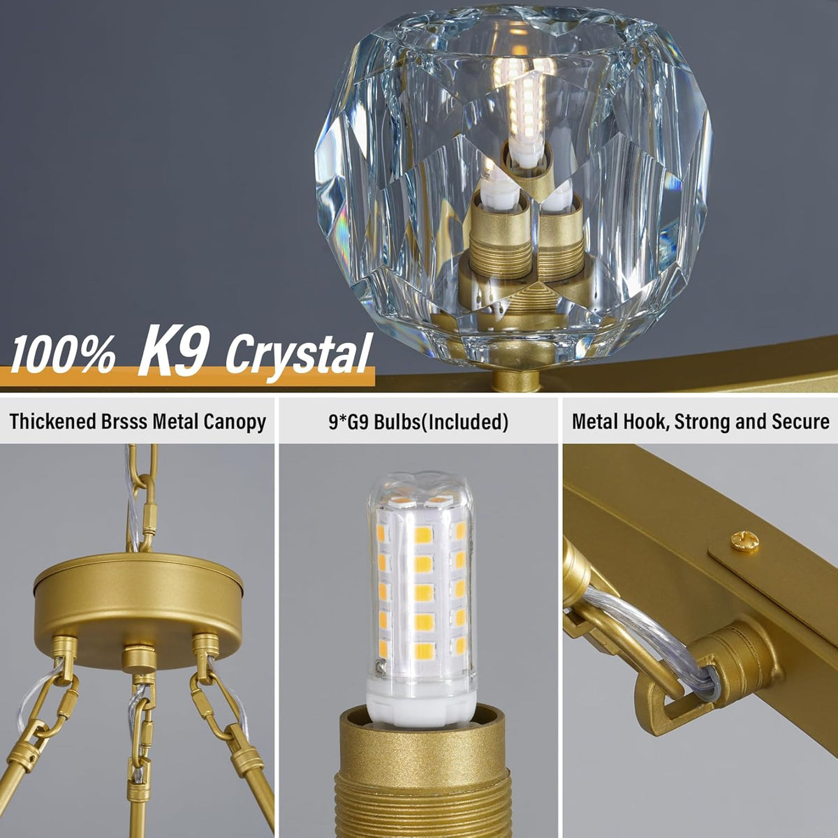 Modern Carriage Wheel Crystal Chandelier