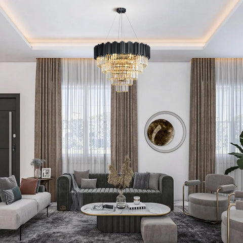 Modern circular K9 crystal chandelier