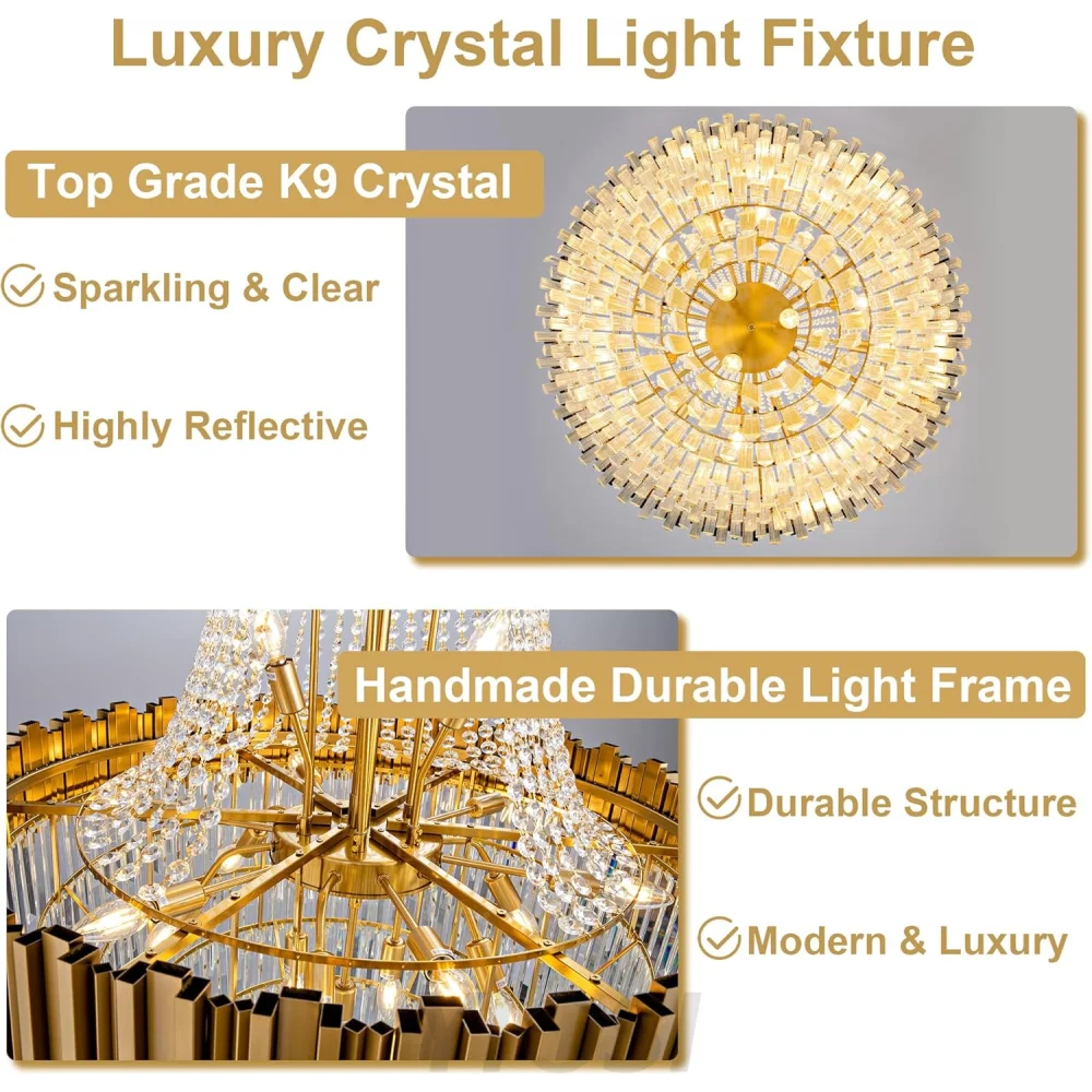 Modern circular K9 crystal chandelier