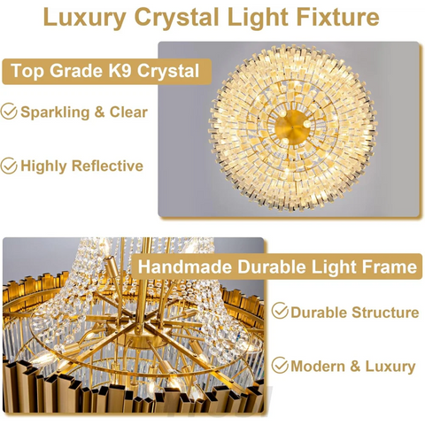 Modern circular K9 crystal chandelier