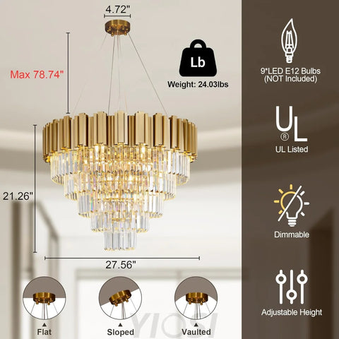Modern circular K9 crystal chandelier