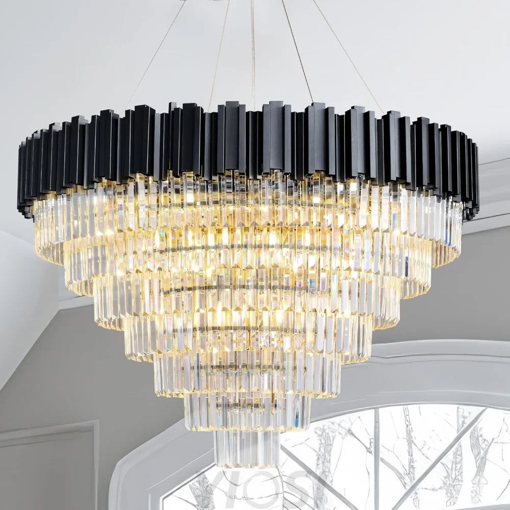 Modern circular K9 crystal chandelier