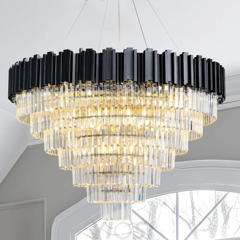 Modern circular K9 crystal chandelier
