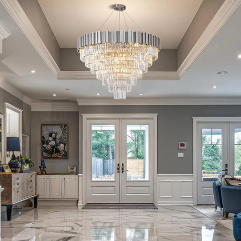 Modern circular K9 crystal chandelier