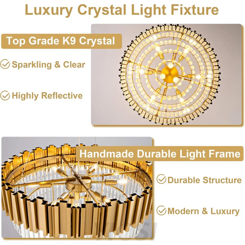 Modern circular K9 crystal chandelier
