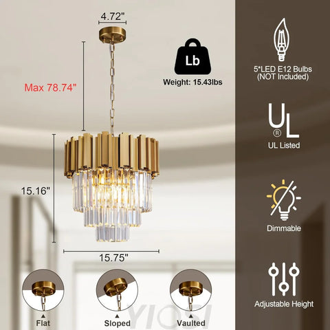 Modern circular K9 crystal chandelier