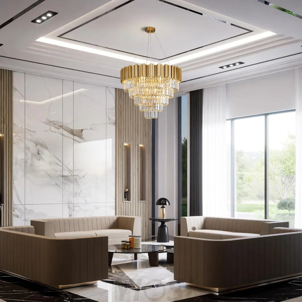 Modern circular K9 crystal chandelier