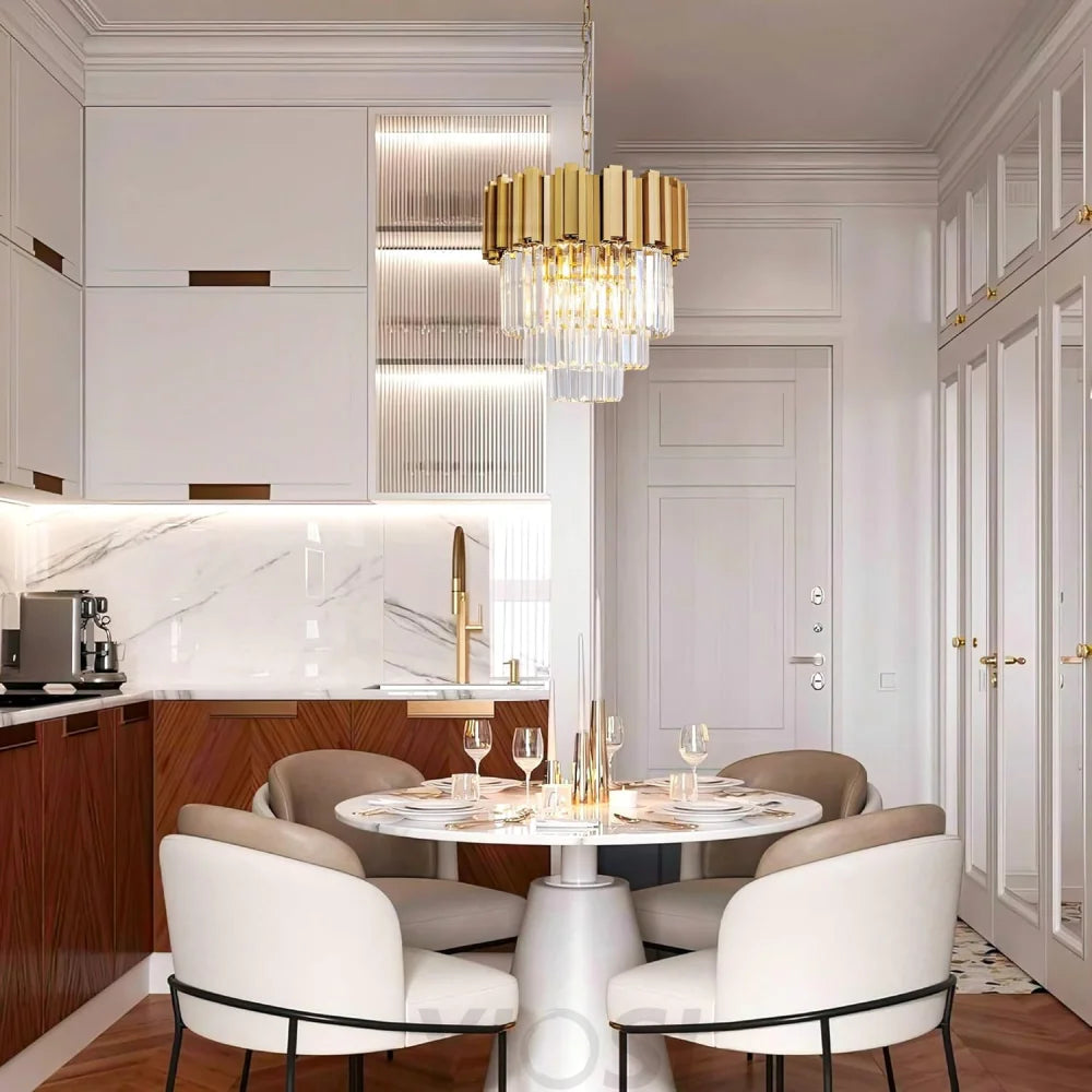 Modern circular K9 crystal chandelier