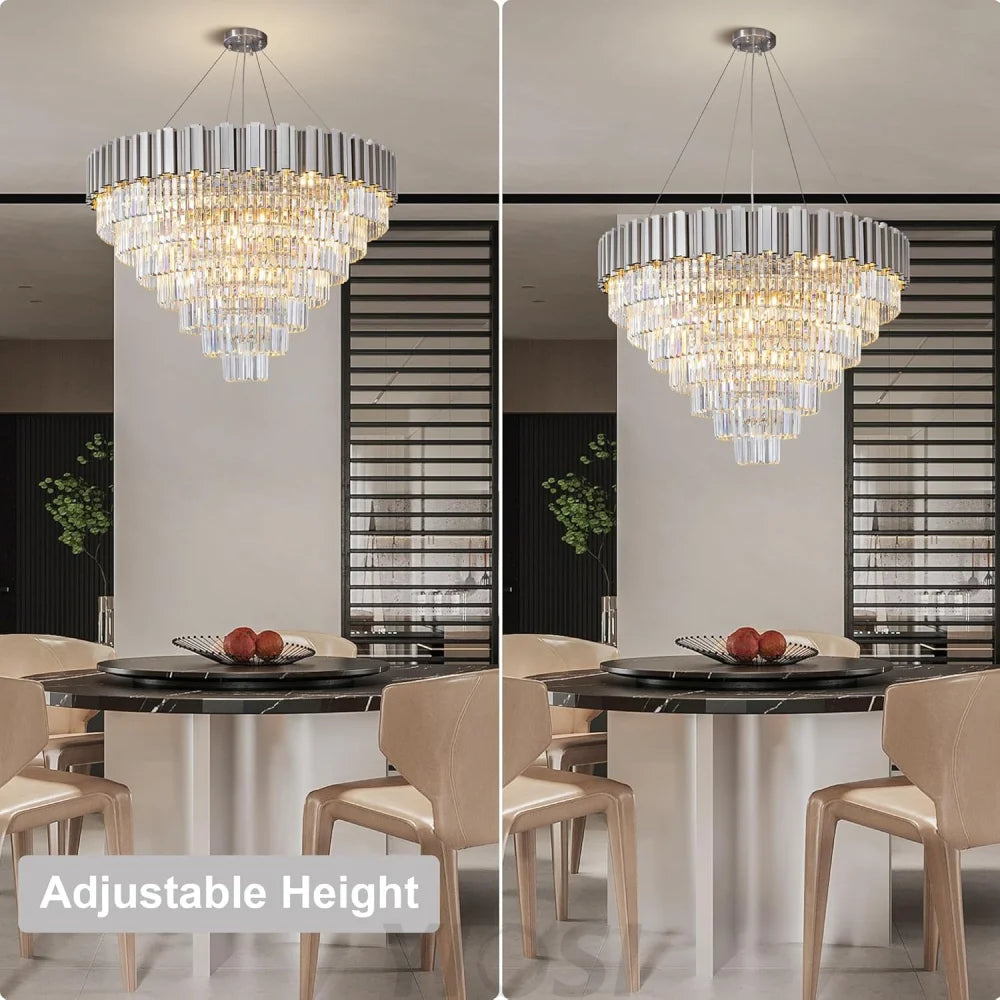 Modern circular K9 crystal chandelier