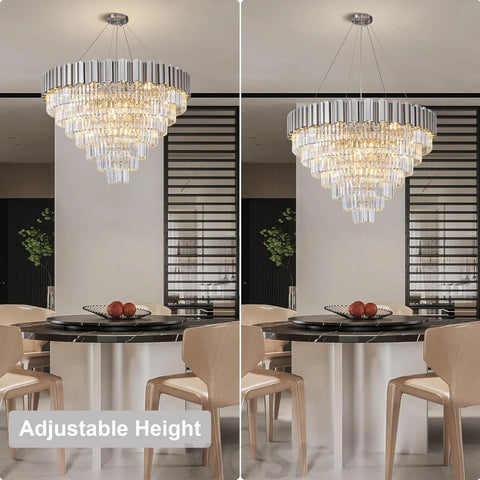Modern circular K9 crystal chandelier