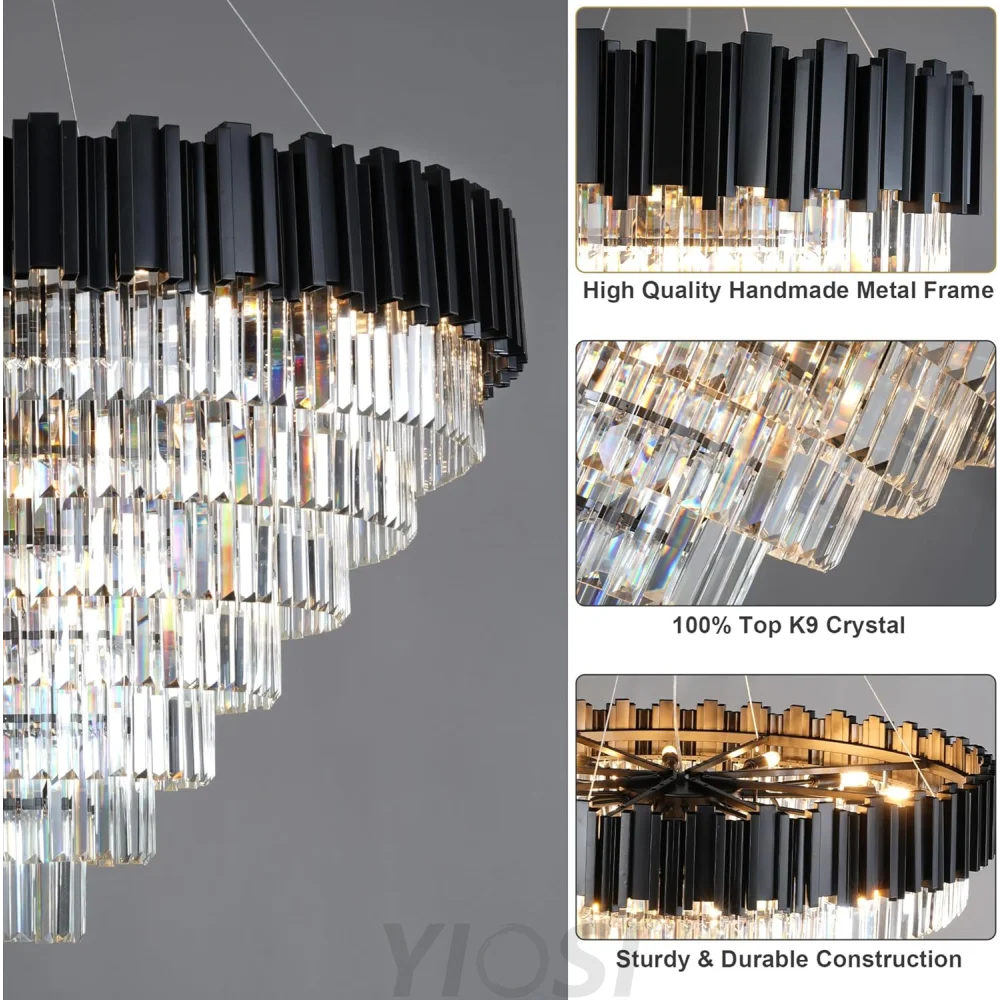 Modern circular K9 crystal chandelier