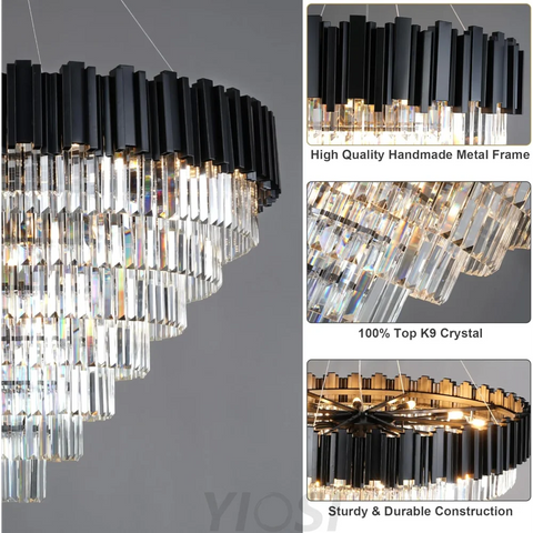 Modern circular K9 crystal chandelier