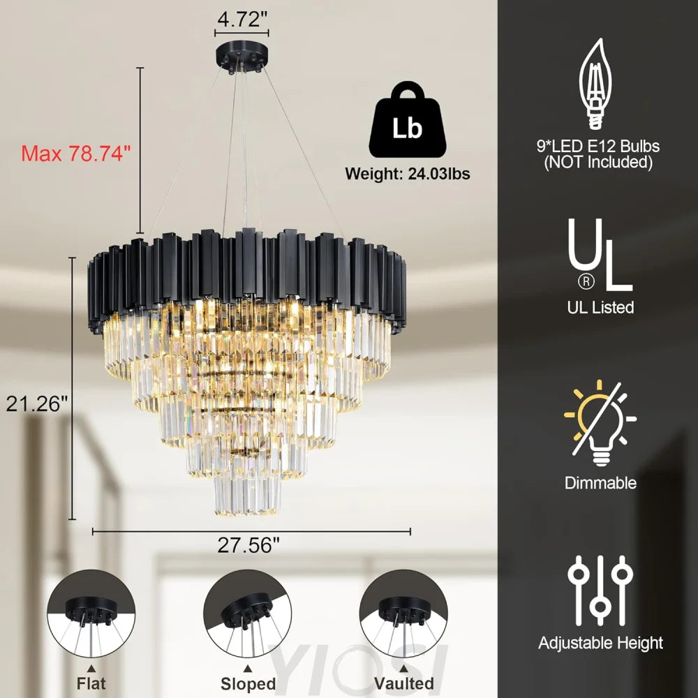 Modern circular K9 crystal chandelier