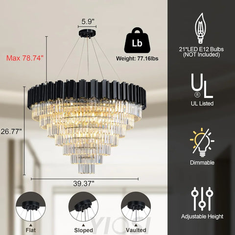 Modern circular K9 crystal chandelier