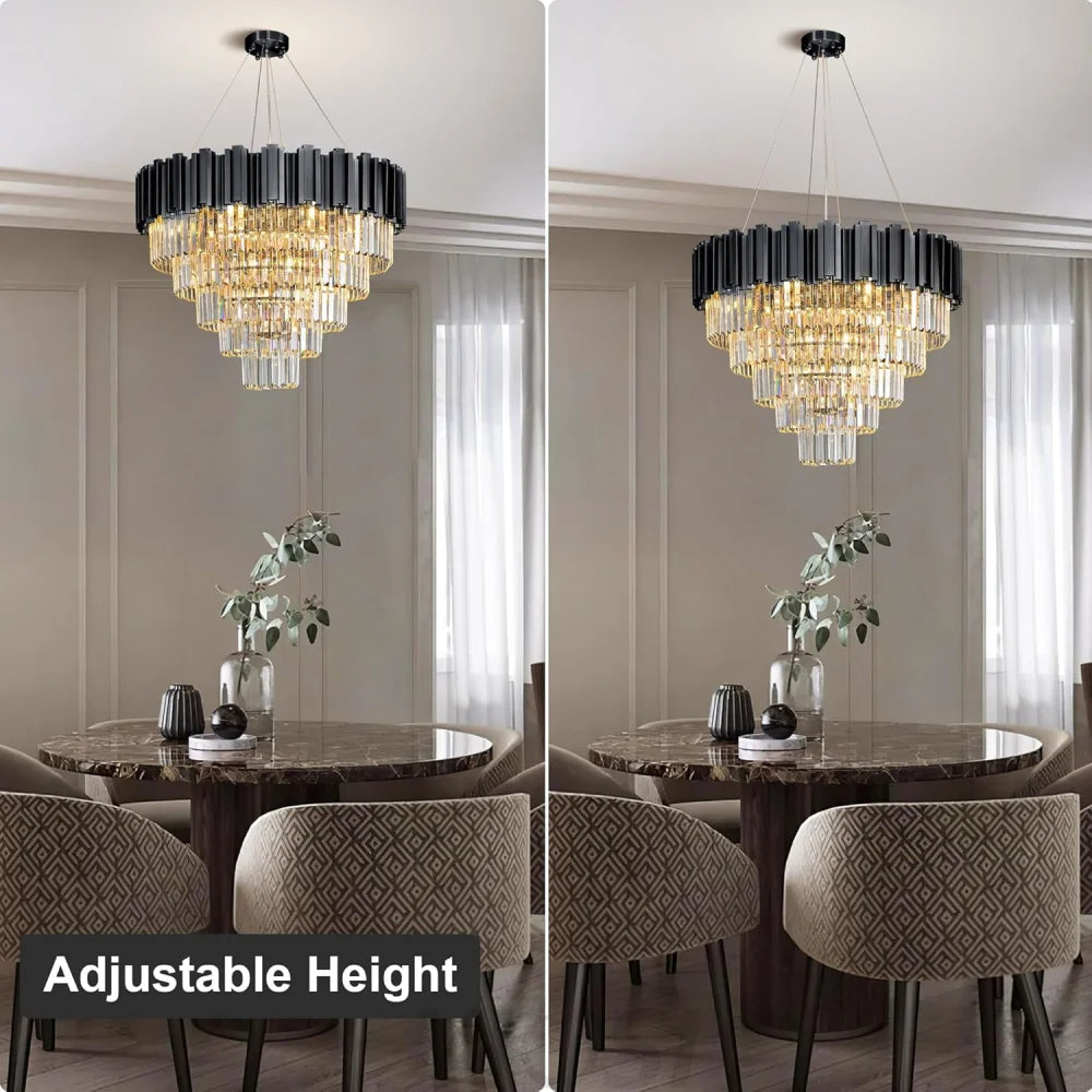 Modern circular K9 crystal chandelier