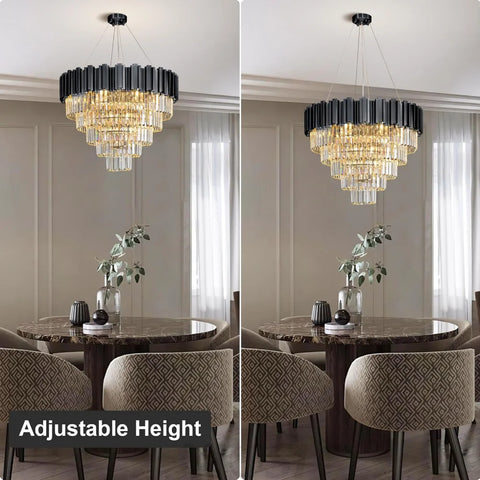 Modern circular K9 crystal chandelier