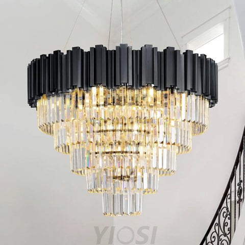 Modern circular K9 crystal chandelier
