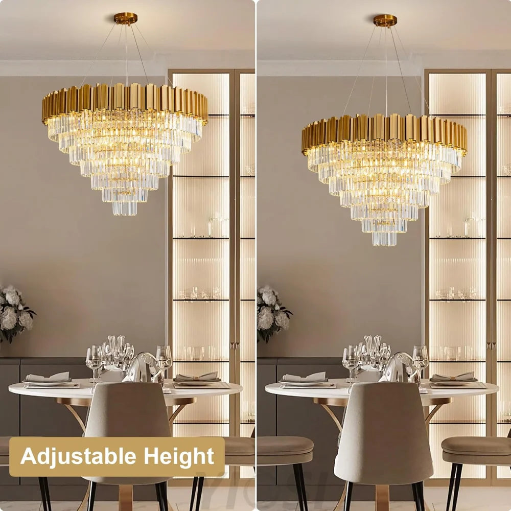 Modern circular K9 crystal chandelier