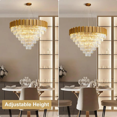 Modern circular K9 crystal chandelier