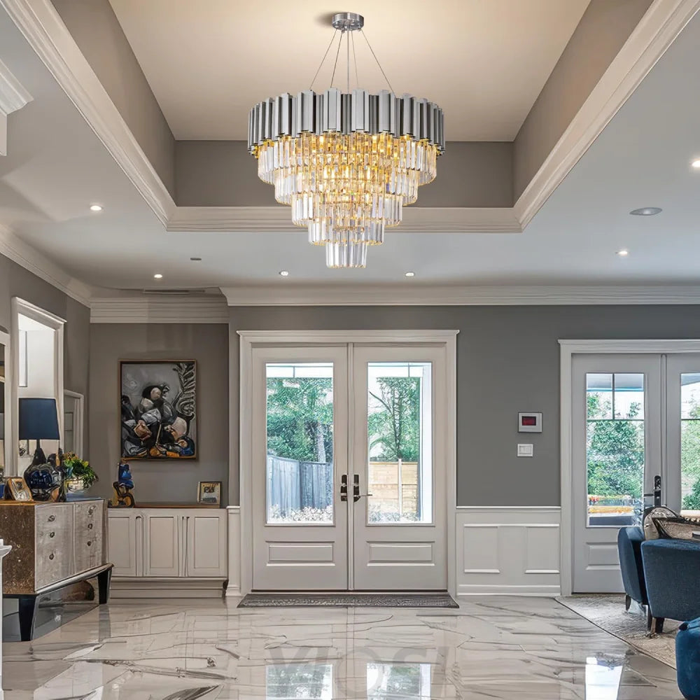 Modern circular K9 crystal chandelier