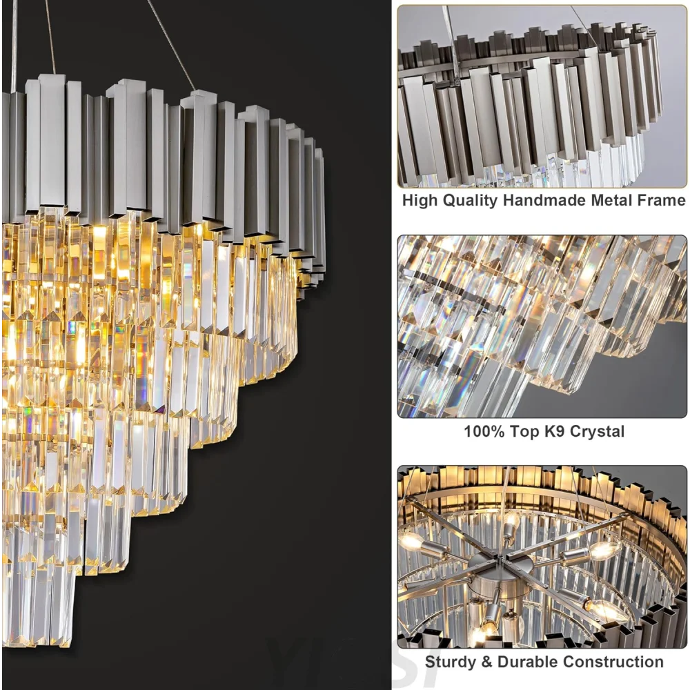 Modern circular K9 crystal chandelier